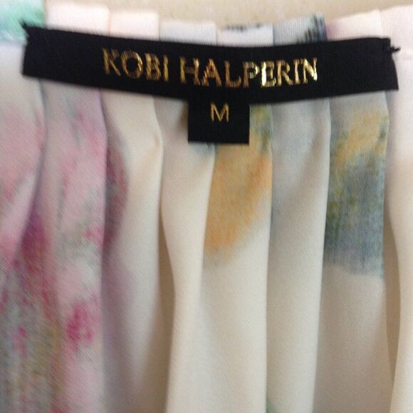 Kobi Halperin Priscilla Tie-Neck Peasant Blouse Floral Print Multicolor … - Picture 3 of 6